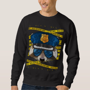 Polizeibeamter Raccoon Polizist Funny Police Anim Sweatshirt