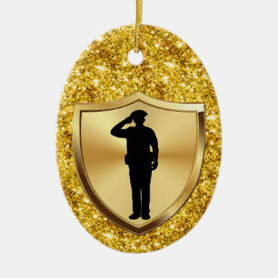 Polizeibeamter Saluting Weihnachtsschmuck