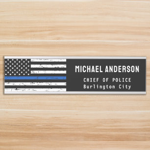Polizeibeamter Thin Blue Line Name der amerikanisc Türschild