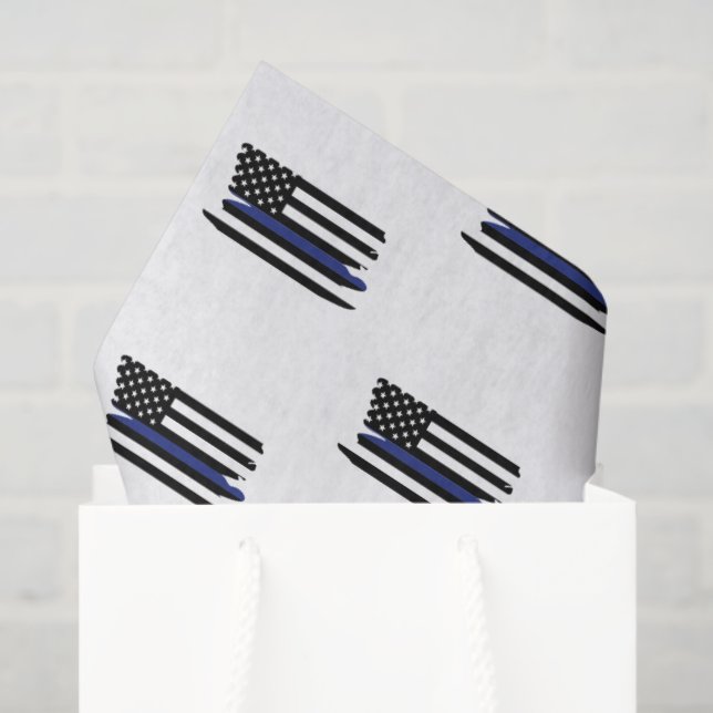 Polizeibeamter Thin Blue Line Polizist Seidenpapier (Geschenk Tasche)