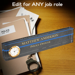 Polizeibeamter Thin Blue Line Sergeuhr Namensplakette