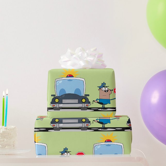 Polizeibeauftragter des Cartoon Geschenkpapier (Von Creator hochgeladen)