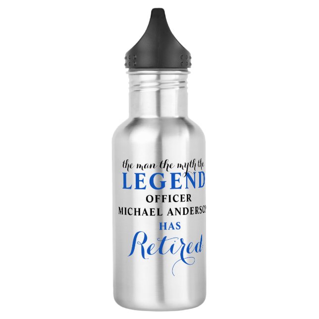 Polizeichaft Thin Blue Line Personalisiert  Edelstahlflasche (Links)