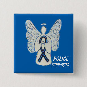 Polizeichef Angel Awareness Ribbon Buttone Button