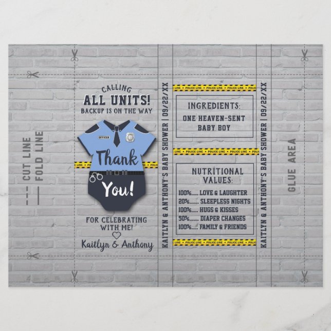 Polizeichef Baby ShowDIY Candy Bar Wrapper (Vorderseite)