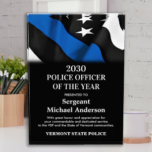 Polizeichef der Personalisierten blauen Linie des  Acryl Auszeichnung