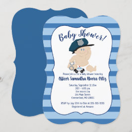 Polizeichef des Baby Polizisten gestreift Moderne Einladung