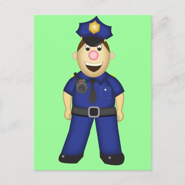 Polizeichef des niedlichen Cartoon Postkarte (Vorderseite)