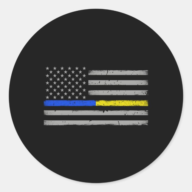 Polizeichef für die Auslieferung von Thin Blue Gol Runder Aufkleber (Vorderseite)