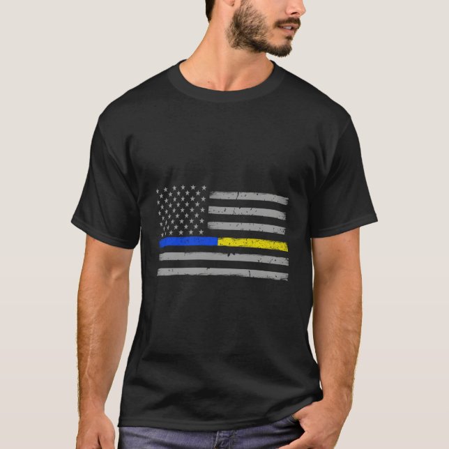 Polizeichef für die Auslieferung von Thin Blue Gol T-Shirt (Vorderseite)