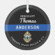 Polizeichef für personalisierte Thin Blue Line Ornament Aus Glas (Front)