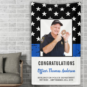 Polizeichef Thin Blue Line Renten Party Banner