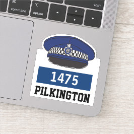Polizeicholle mit Name- und Nummernaufkleber Aufkleber