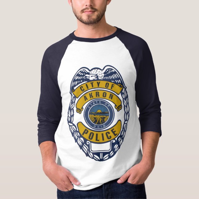 Polizeidienststelle-T-Shirt Akrons Ohio. T-Shirt (Vorderseite)
