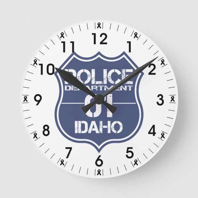 Polizeidirektorschild von Idaho 01 Runde Wanduhr (Vorderseite)