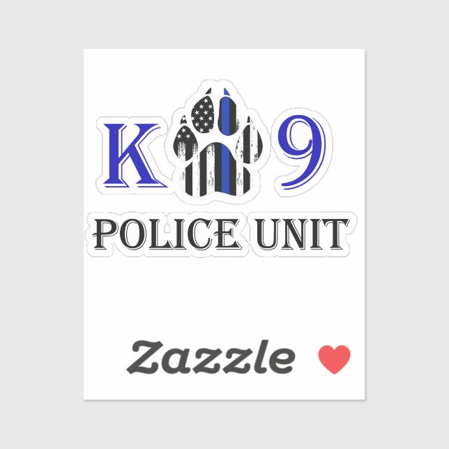 Polizeieinheit K9 Aufkleber (Blatt)