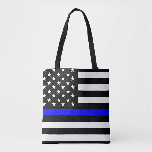 Polizeifahne blauer Linie Flagge usa vereinte Staa Tasche (Vorderseite)