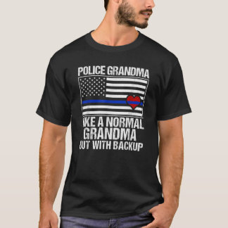 Polizeifahne Oma Blue Line Herzstück T-Shirt