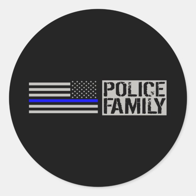 Polizeifamilie Runder Aufkleber (Vorderseite)