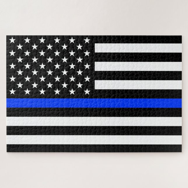 Polizeiflagge der Thin Blue Line (Horizontal)