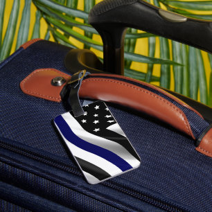 Polizeiflagge der Thin Blue Line Gepäckanhänger