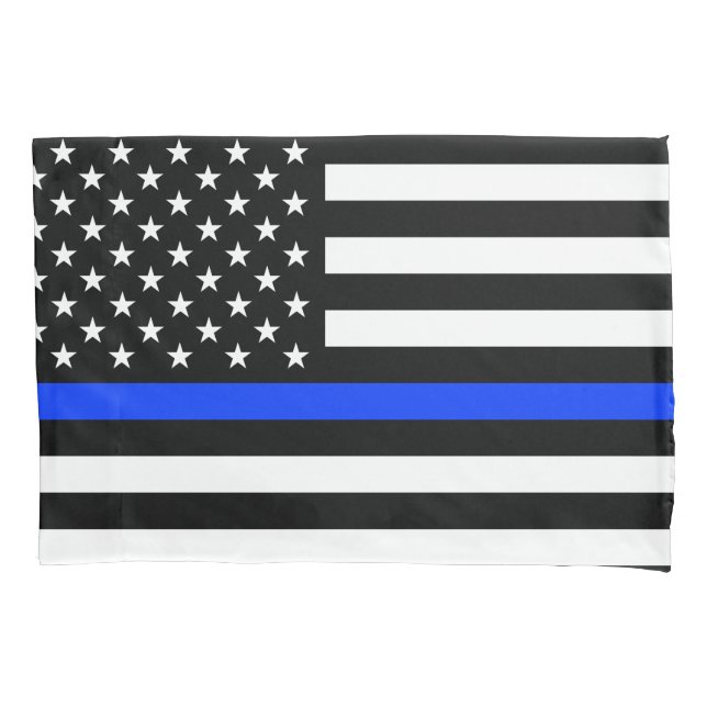 Polizeiflagge der Thin Blue Line Kissenbezug (Vorderseite)