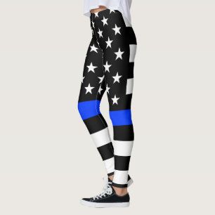 Polizeiflagge der Thin Blue Line Leggings