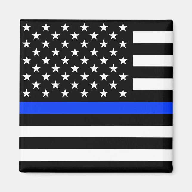 Polizeiflagge der Thin Blue Line Magnet (Vorne)