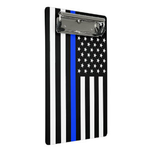 Polizeiflagge der Thin Blue Line Mini Klemmbrett