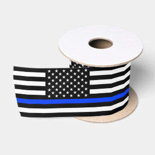 Polizeiflagge der Thin Blue Line Satinband