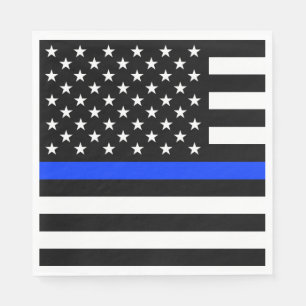 Polizeiflagge der Thin Blue Line Serviette