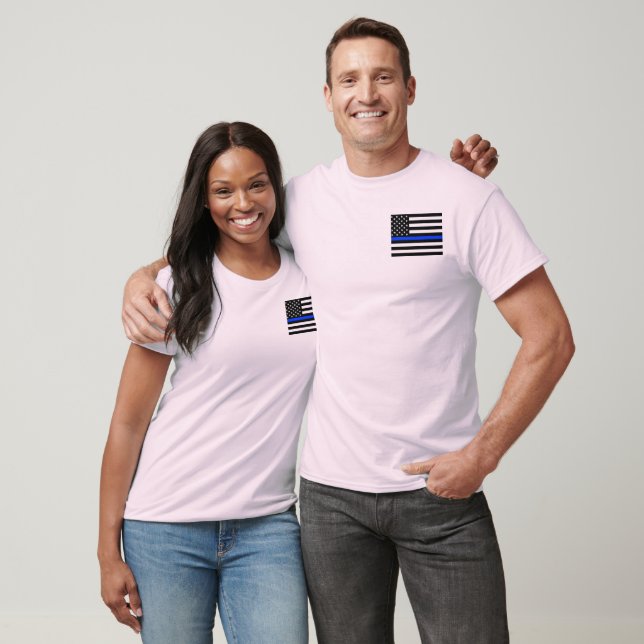 Polizeiflagge der Thin Blue Line T-Shirt (Unisex)