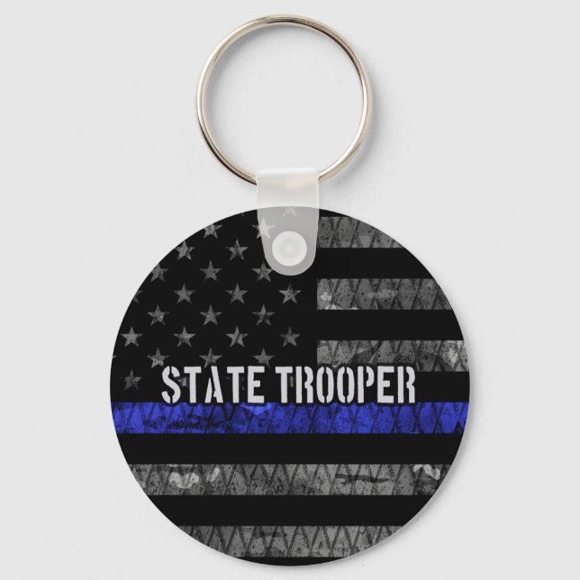 Polizeiflagge des Staat in Not Schlüsselanhänger (Vorderseite)