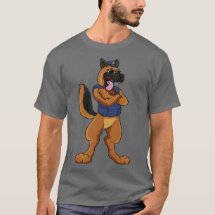 Polizeihund als Polizeibeamter mit Schutzweste T-Shirt
