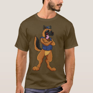 Polizeihund als Polizeibeamter mit Schutzweste T-Shirt
