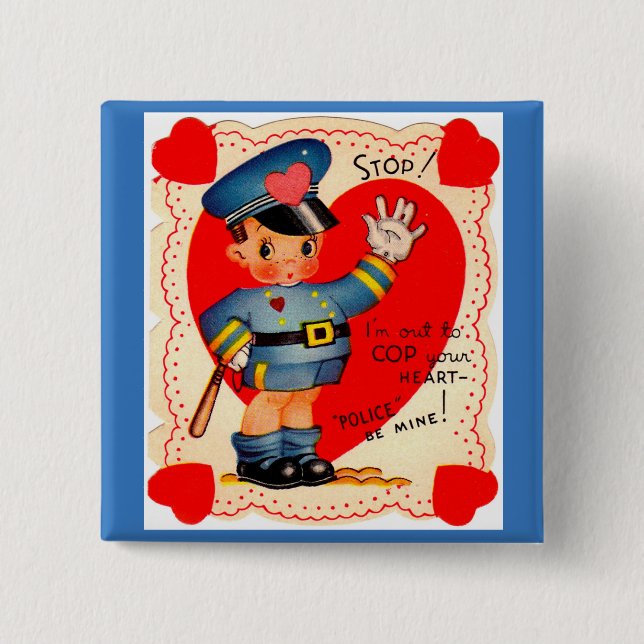 Polizeijunge Valentin der 1930er Jahre Button (Vorderseite)