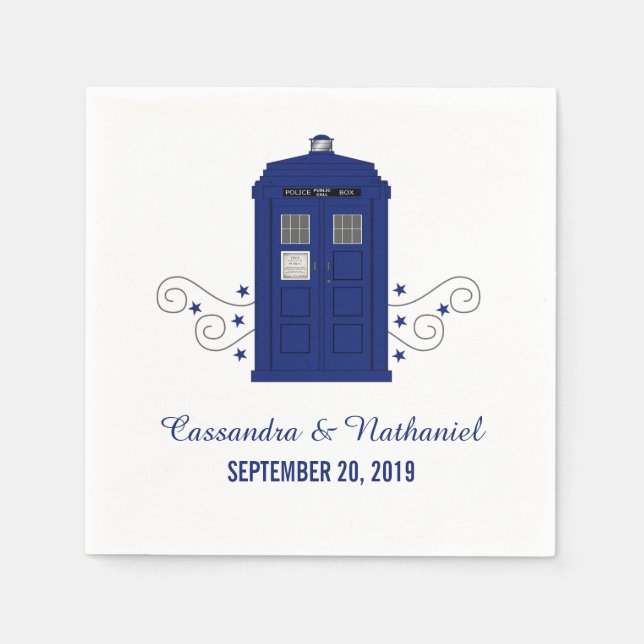 Polizeikasten Hochzeitspapier Napkins v3 Serviette (Vorderseite)