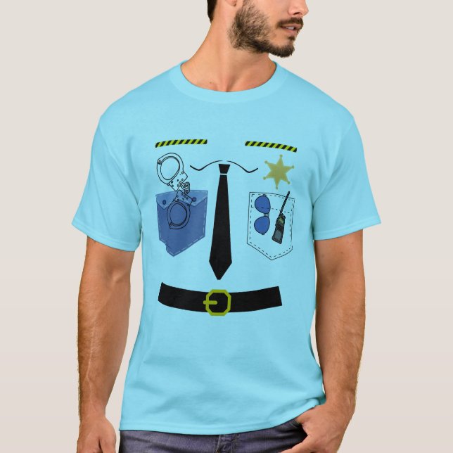 Polizeikleidung für Erwachsene Halloween-Polizeibe T-Shirt (Vorderseite)