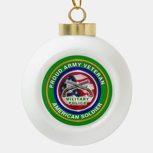 Polizeikorps der Polizei der Armee Veteran Keramik Kugel-Ornament (Vorderseite)