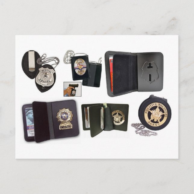 Polizeileder-Abzeichen Postkarte (Vorderseite)