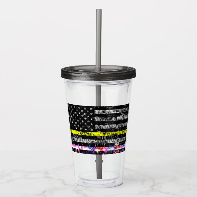 Polizeileuchten für Notfälle Acryltrinkbecher (Vorderseite)