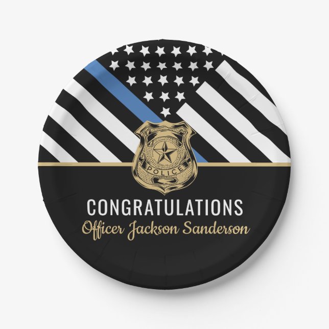 Polizeiliche Altersvorsorge Durchsetzung der Thin  Pappteller (Vorderseite)