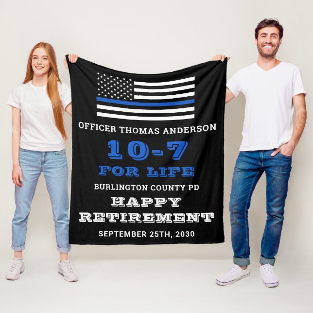 Polizeiliche Altersvorsorge Geschenk Personalisier Fleecedecke (Beispiel)