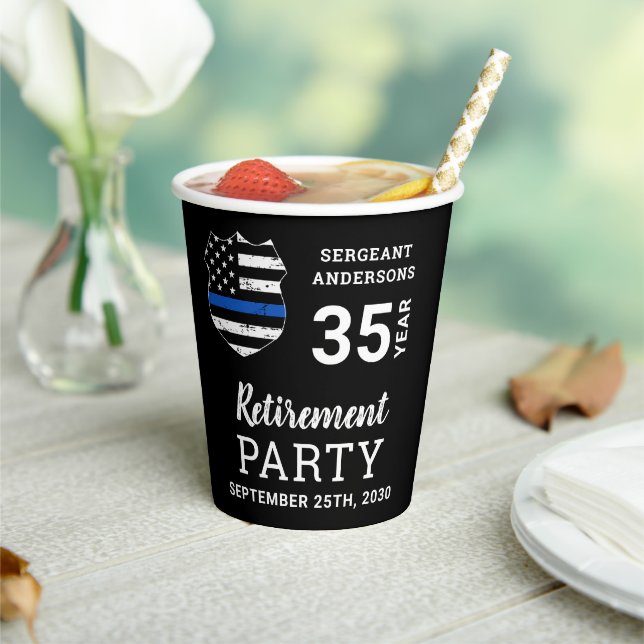 Polizeiliche Altersvorsorge Personalisiert dünne b Pappbecher (In Situ)