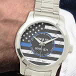 Polizeiliche Altersvorsorge - Rechtsdurchsetzung i Armbanduhr<br><div class="desc">Feiern Sie und zeigen Sie Ihre Wertschätzung zu einem herausragenden Polizeibeamten mit dieser Thin Blue Line Law Enforcement Retirement Watch - American Flag Design in Police Flag Farben , Not leidendes Design . Perfekt für Service-Auszeichnungen und Geschenke für die Polizei, Polizeijubiläum von der Polizeiabteilung . Personalisieren Sie mit dem Namen...</div>