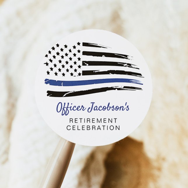 Polizeiliche Aquarellfarben - Bewahrung der Blauen Runder Aufkleber (Von Creator hochgeladen)