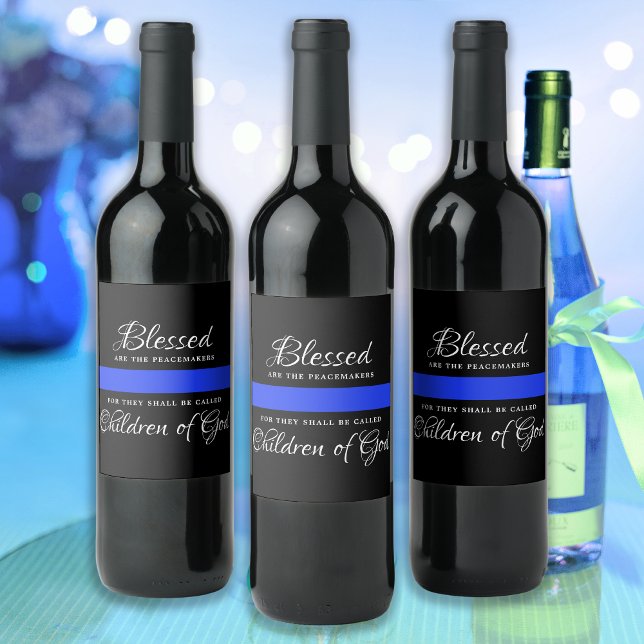 Polizeiliche Durchsetzung des Party Thin Blue Line Weinetikett (Von Creator hochgeladen)