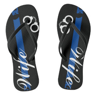 Polizeiliche Ehefrau Thin Blue Line Flip Flops