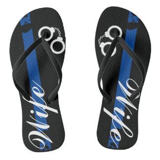 Polizeiliche Ehefrau Thin Blue Line Flip Flops