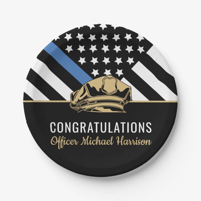 Polizeiliche Graduierungspartei - Rechtsdurchsetzu Pappteller (Vorderseite)